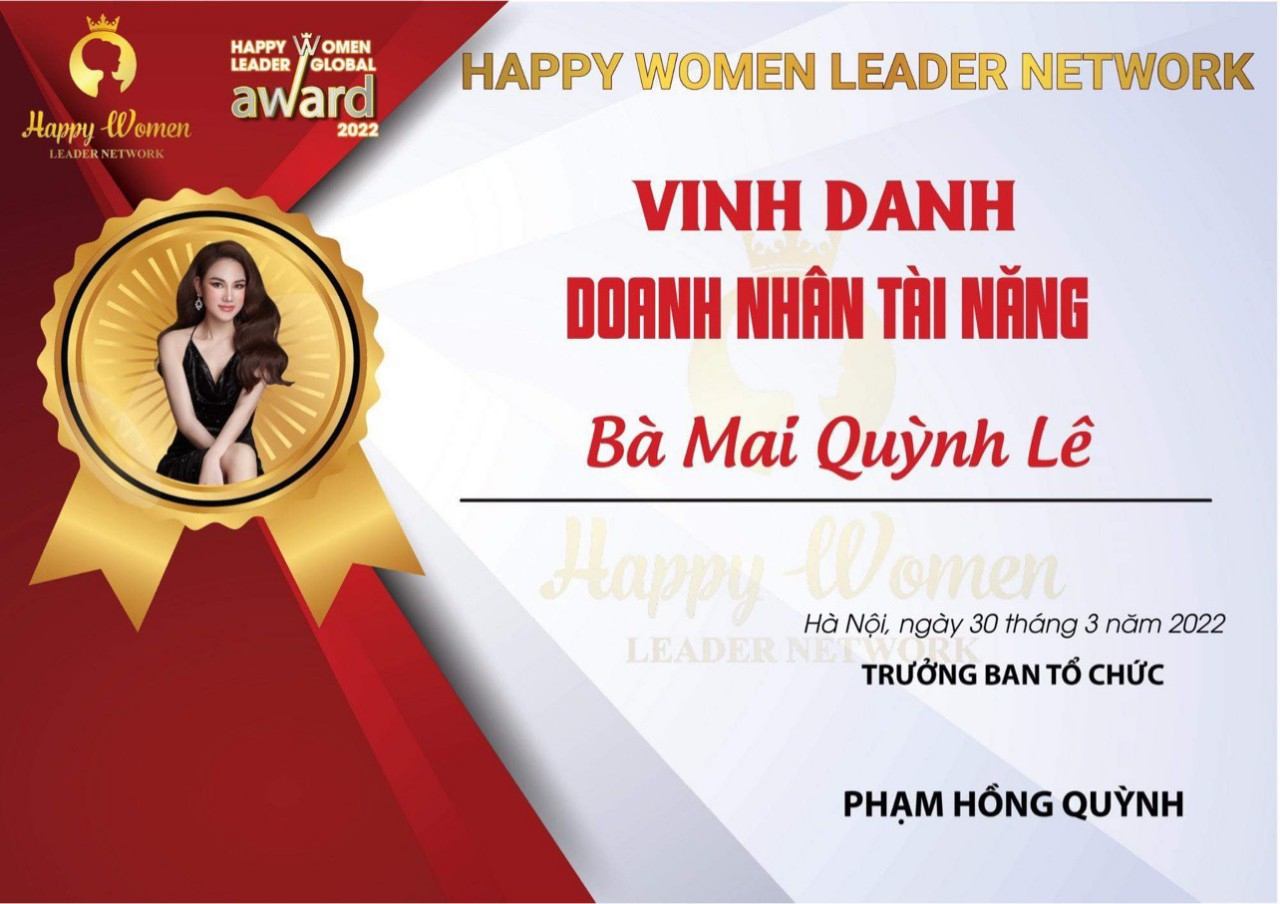 Vinh danh doanh nhân tài năng CEO Mai Quỳnh Lê